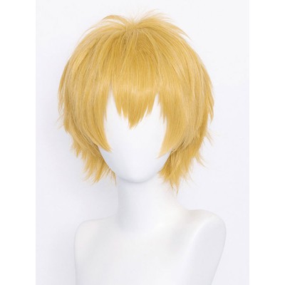 Chainsaw Man Denji Giallo Parrucca Cosplay Fibra resistente al calore Liscio Parrucche Cosplay Anime giapponesi Carnevale Halloween